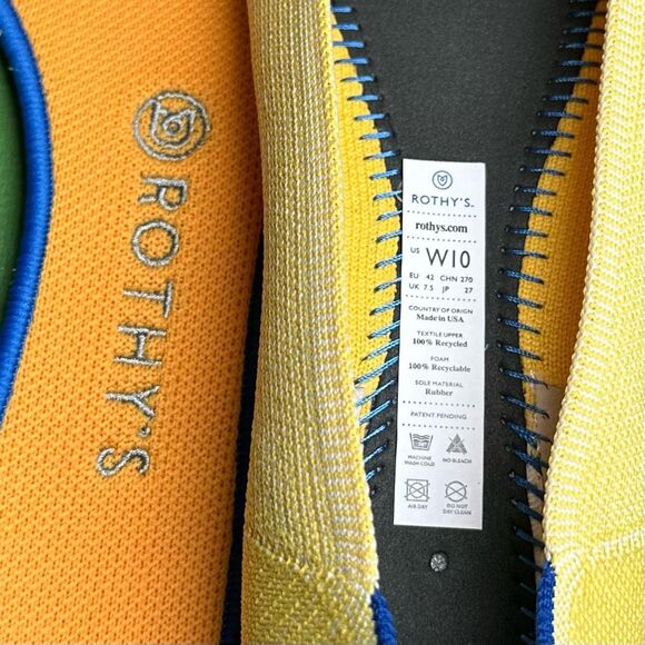 Rothy’s The Point Yellow Marigold Flats Sz 10 - Picture 7 of 8